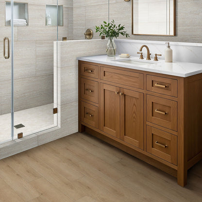 Studio Bozeman SPC rigid core vinyl flooring installed in a bathroom