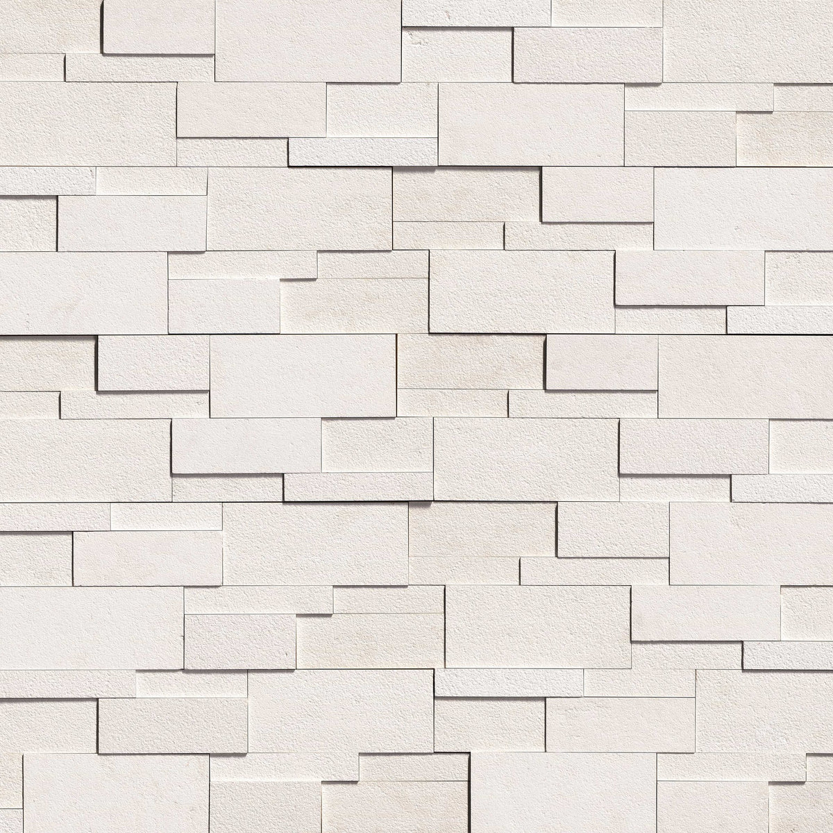 Taja Cream stacked stone wall panels, close up product view showing color and texture