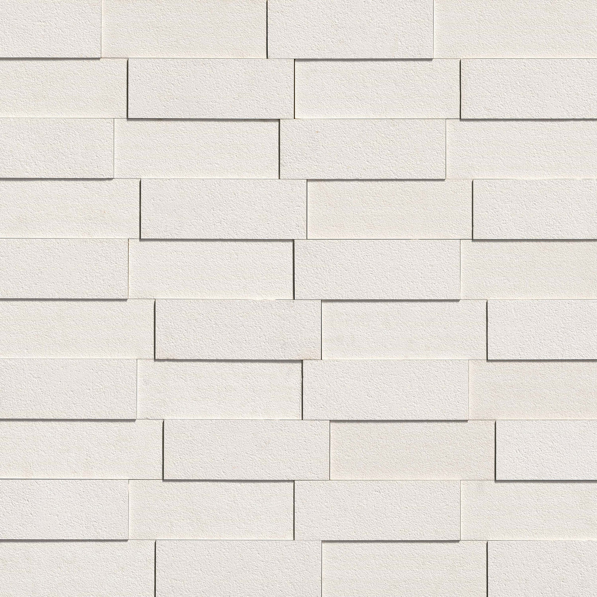 Taja Cream stacked stone wall panels, close up product view showing color and texture