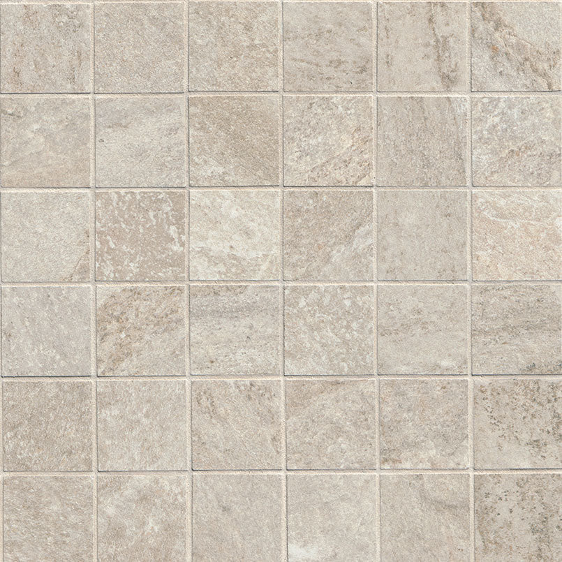 Traktion Stowe Desert Amber 2x2 Porcelain Mosaic in matte finish, close up sheet view