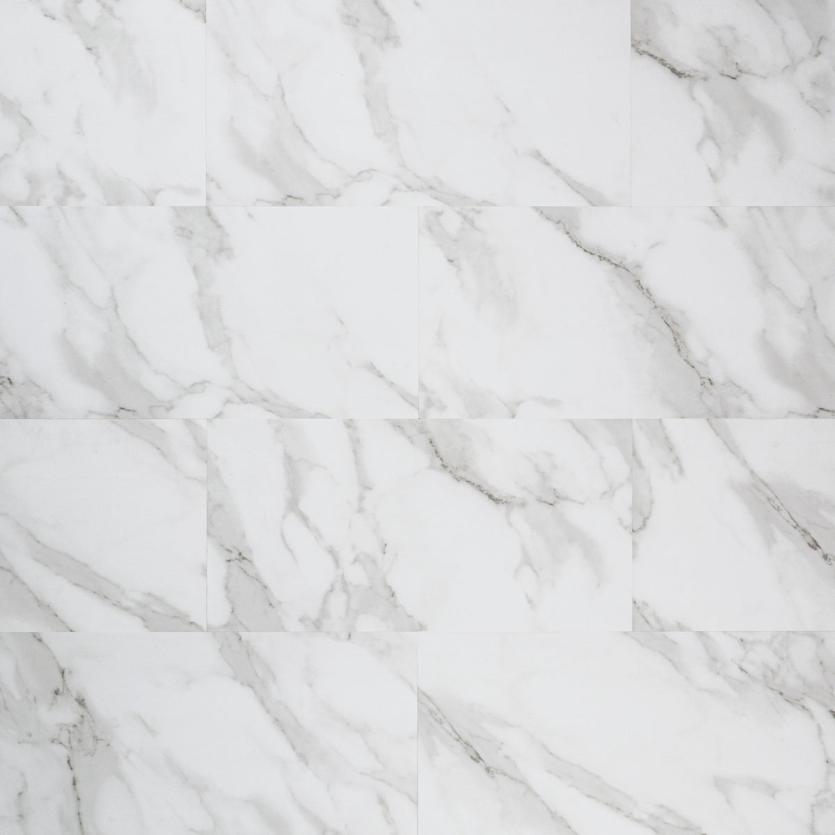 Trecento Calacatta Venosa Gold SPC rigid core vinyl tile flooring, top down tile view