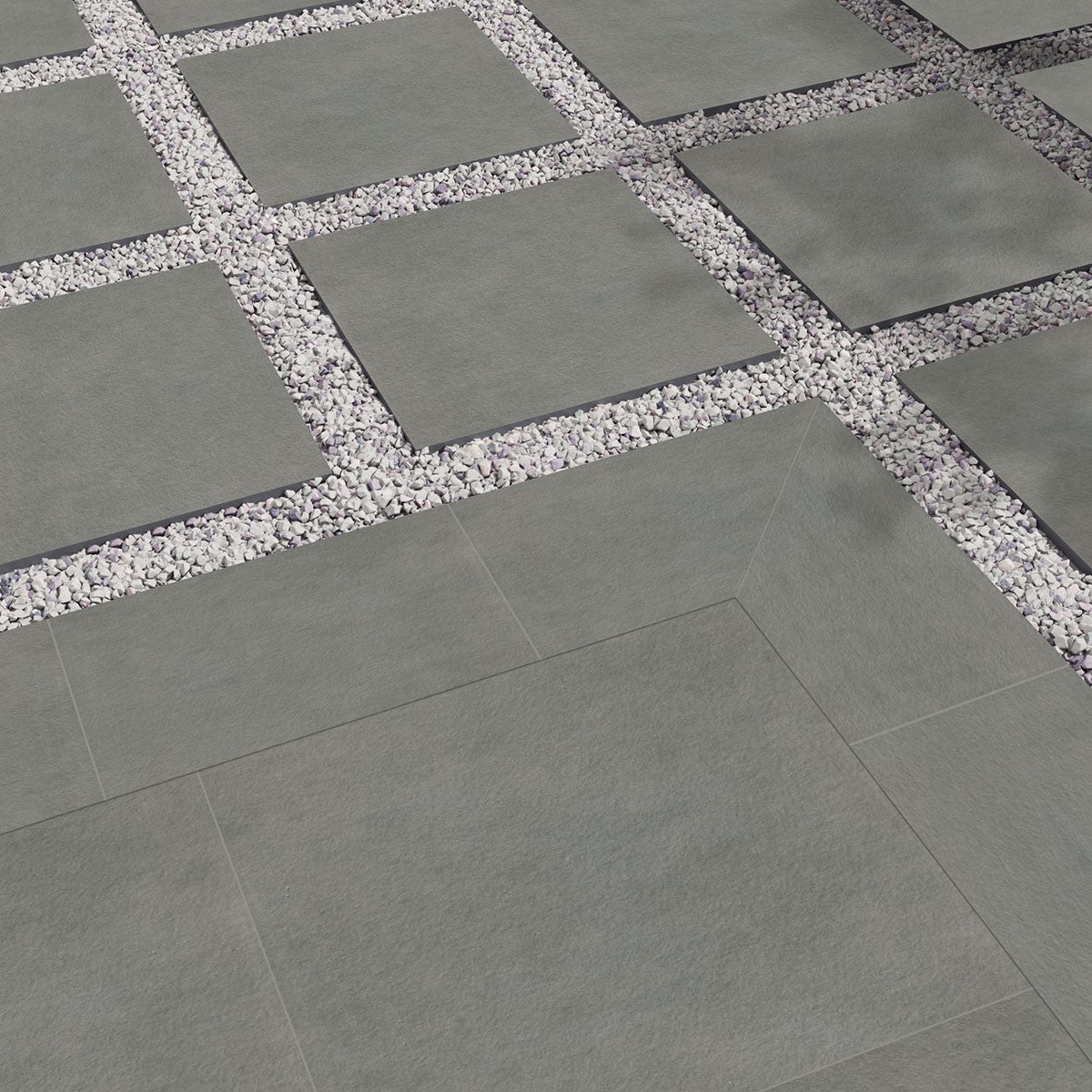 True Bluestone Arterra Porcelain Pavers shown installed in a finished outdoor or living space