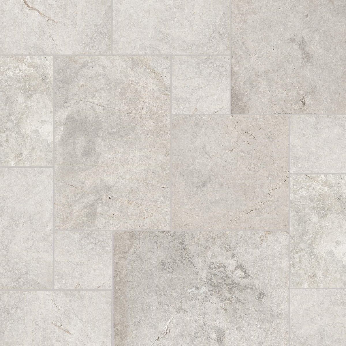 Tundra Gray natural stone pavers, close up product view showing color and texture