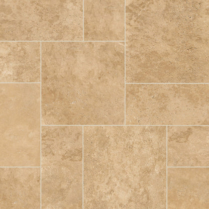 Tuscany Beige natural stone pavers, close up product view showing color and texture