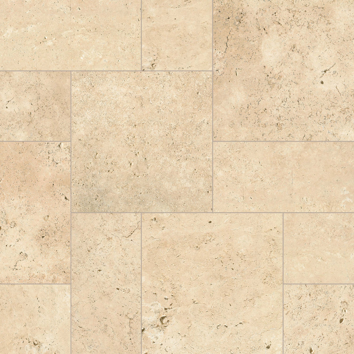 Tuscany Ivory natural stone pavers, close up product view showing color and texture