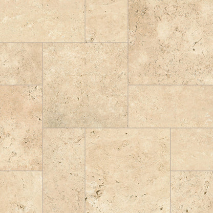 Tuscany Ivory natural stone pavers, close up product view showing color and texture