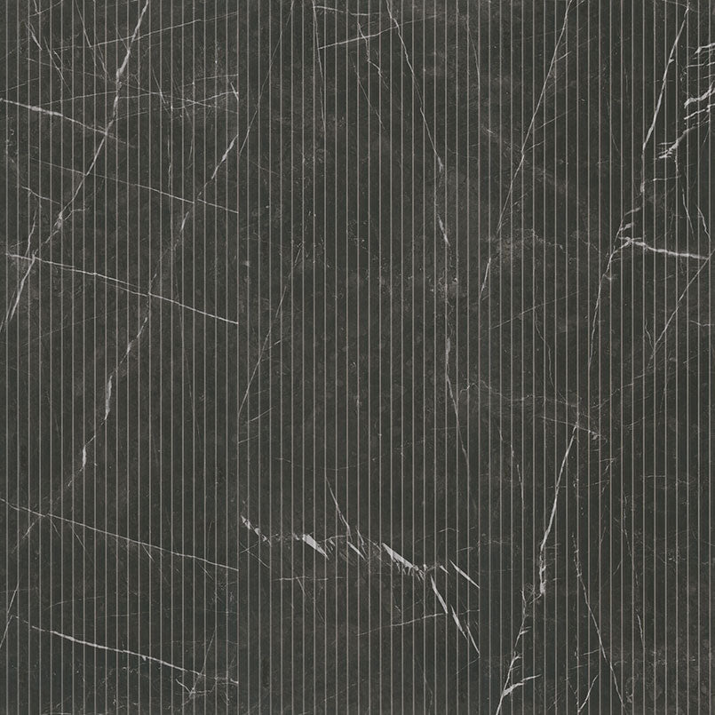 UrbanSlat Marmi Noir fluted ceramic tile, satin finish, 16 by 48 inch view