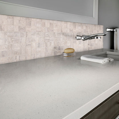 Veneto Gray 2x2 Porcelain Mosaic installed in a finished room