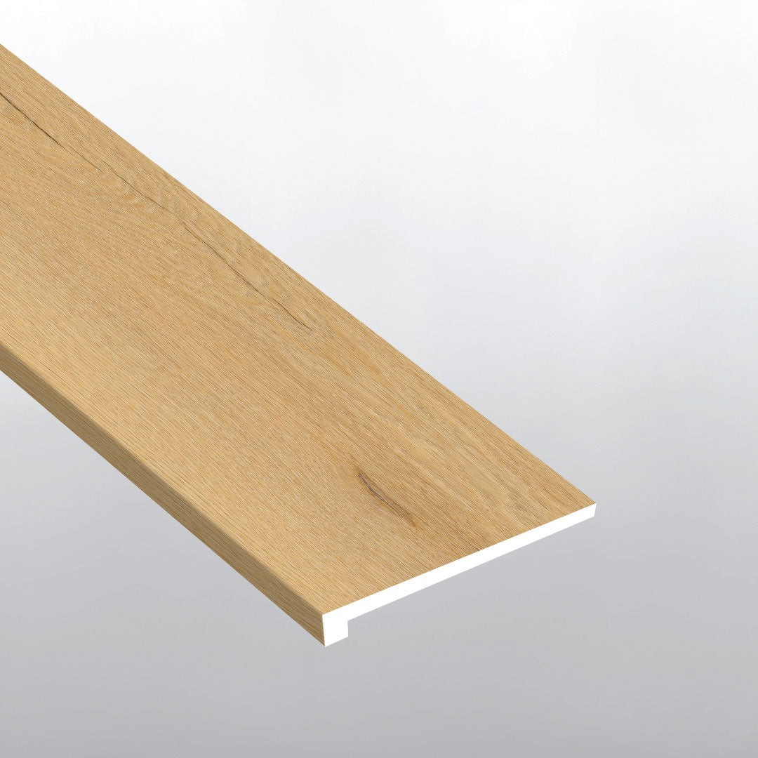 Wayne Parc Bluffview square eased edge stair tread trim for WPC rigid core vinyl flooring
