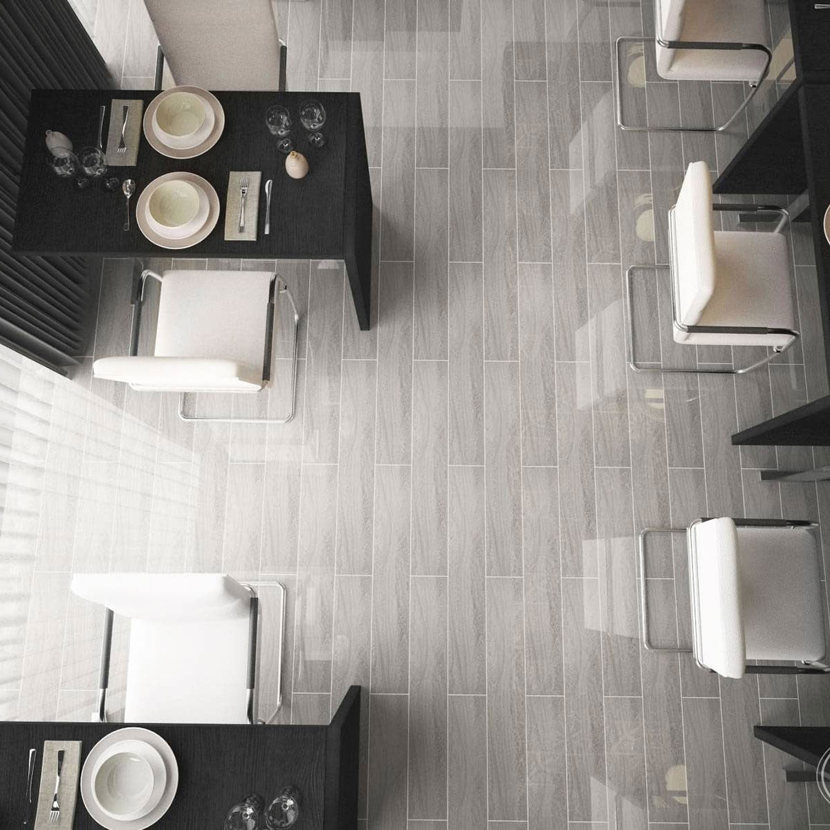 White Oak Marble Tile installed in a room setting
