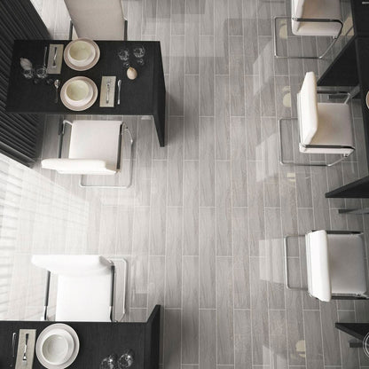 White Oak Marble Tile installed in a room setting