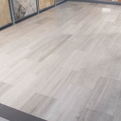 White Oak Marble Tile installed in a room setting