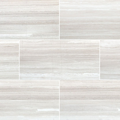 White Oak Marble Tile, 12"x24" Tile in Honed and Polished finish