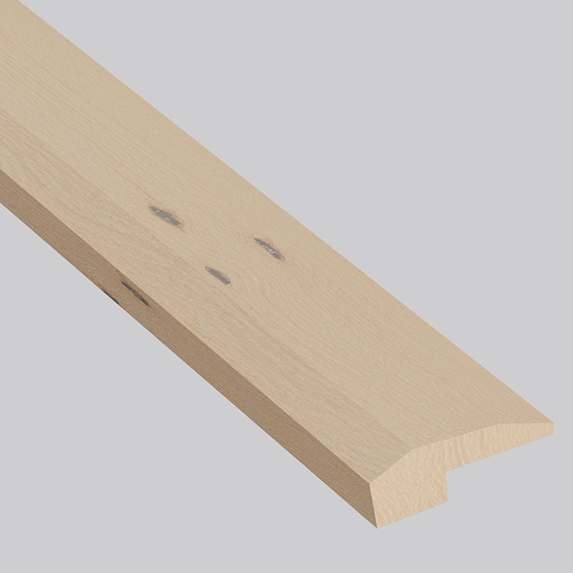 Bali Buff Oak end cap trim, matching Woodhills Bali Buff Oak waterproof engineered wood