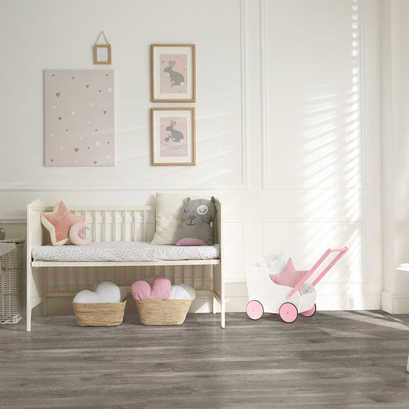 Woodhills Brook Timber Hickory waterproof engineered wood flooring installed in a room