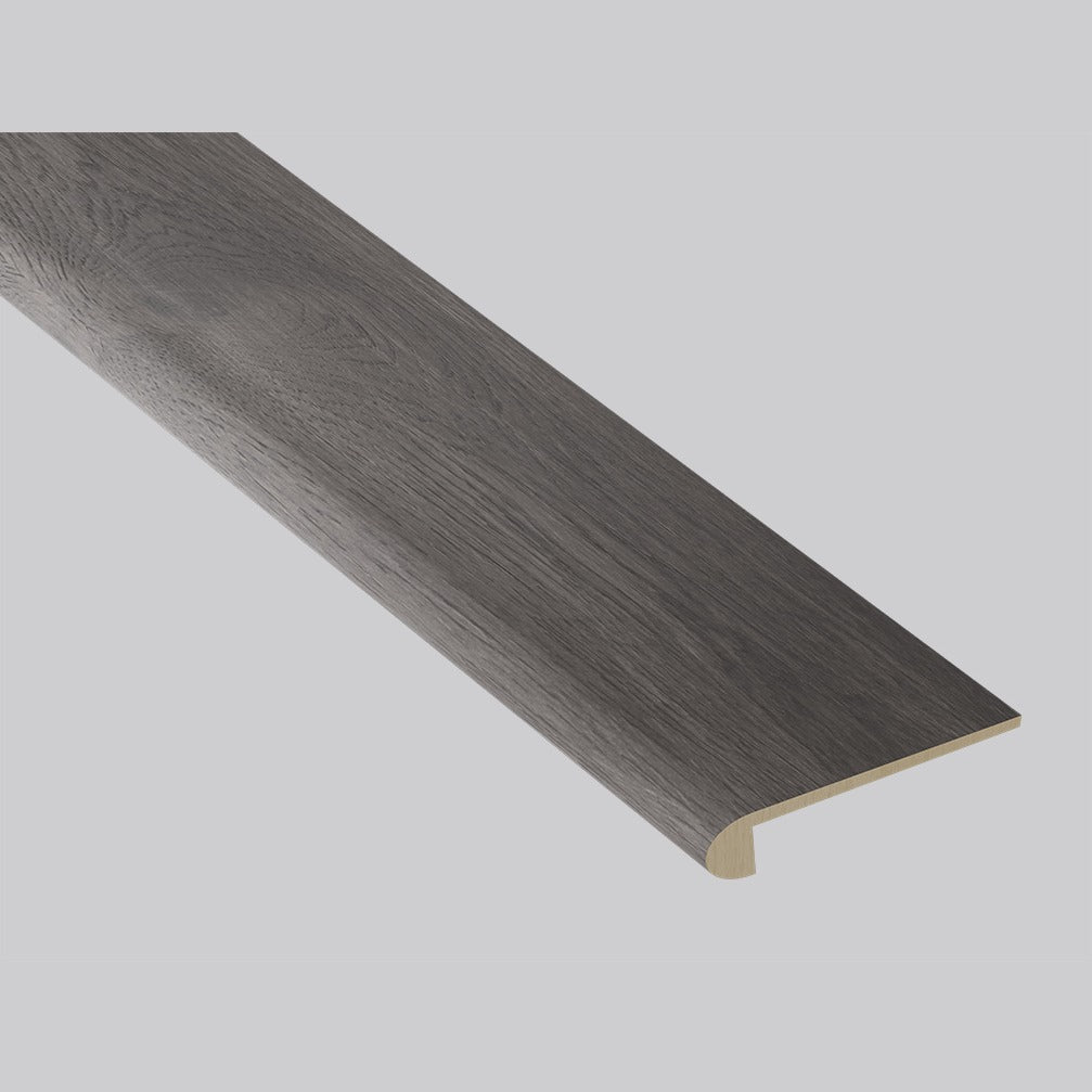 Brook Timber Hickory square stair tread trim, matching Woodhills Brook Timber Hickory waterproof engineered wood