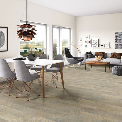 Woodhills Chestnut Heights Oak waterproof engineered wood flooring installed in a room