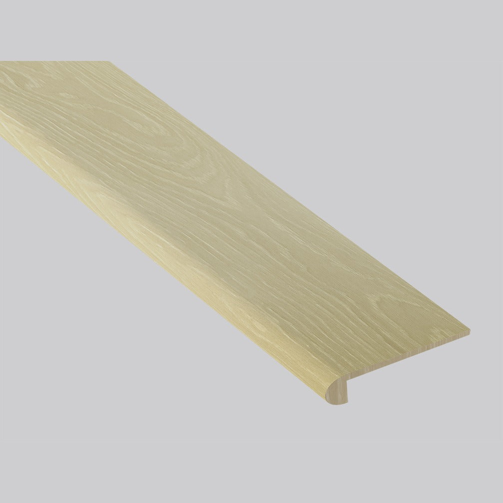 Coral Ash Oak square stair tread trim, matching Woodhills Coral Ash Oak waterproof engineered wood