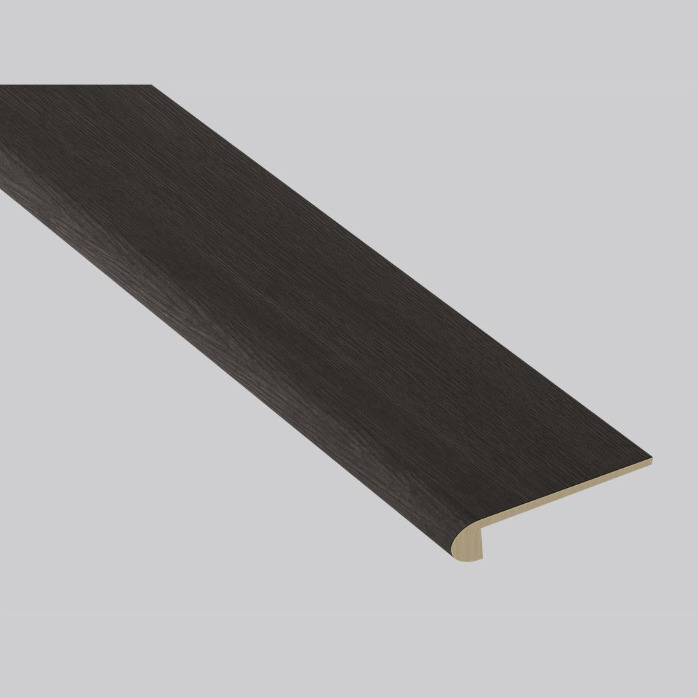Estate Oak square stair tread trim, matching Woodhills Estate Oak waterproof engineered wood