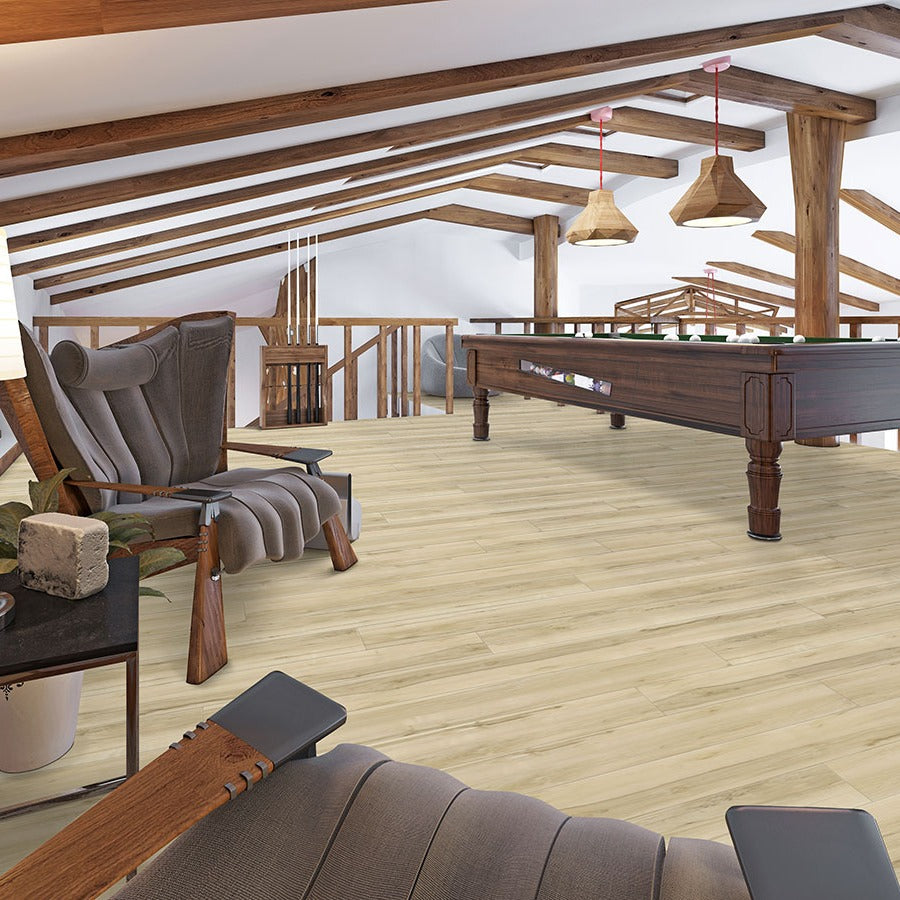 XL Cyrus Akadia SPC rigid core vinyl flooring shown in a furnished room