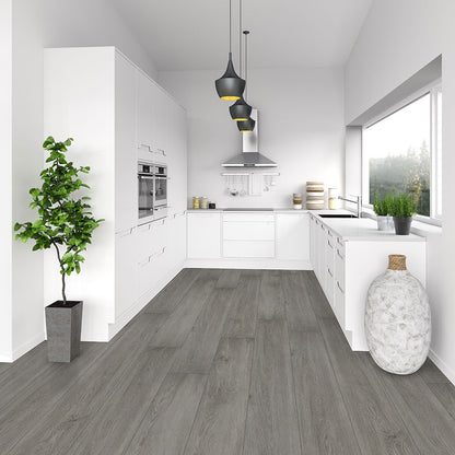 XL Cyrus Grayton SPC rigid core vinyl flooring shown in a furnished room