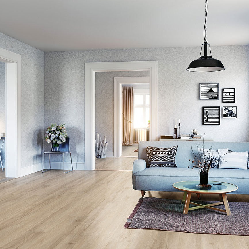 XL Cyrus Sandino SPC rigid core vinyl flooring shown in a furnished room