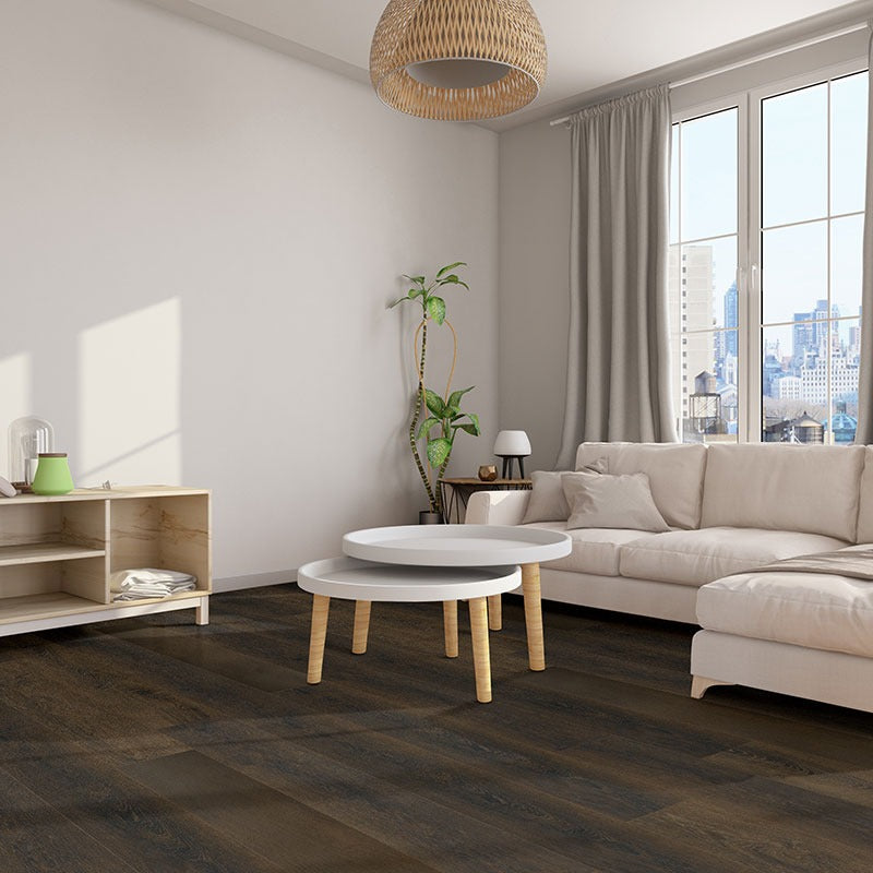 XL Prescott Barrell SPC rigid core vinyl flooring shown in a furnished room