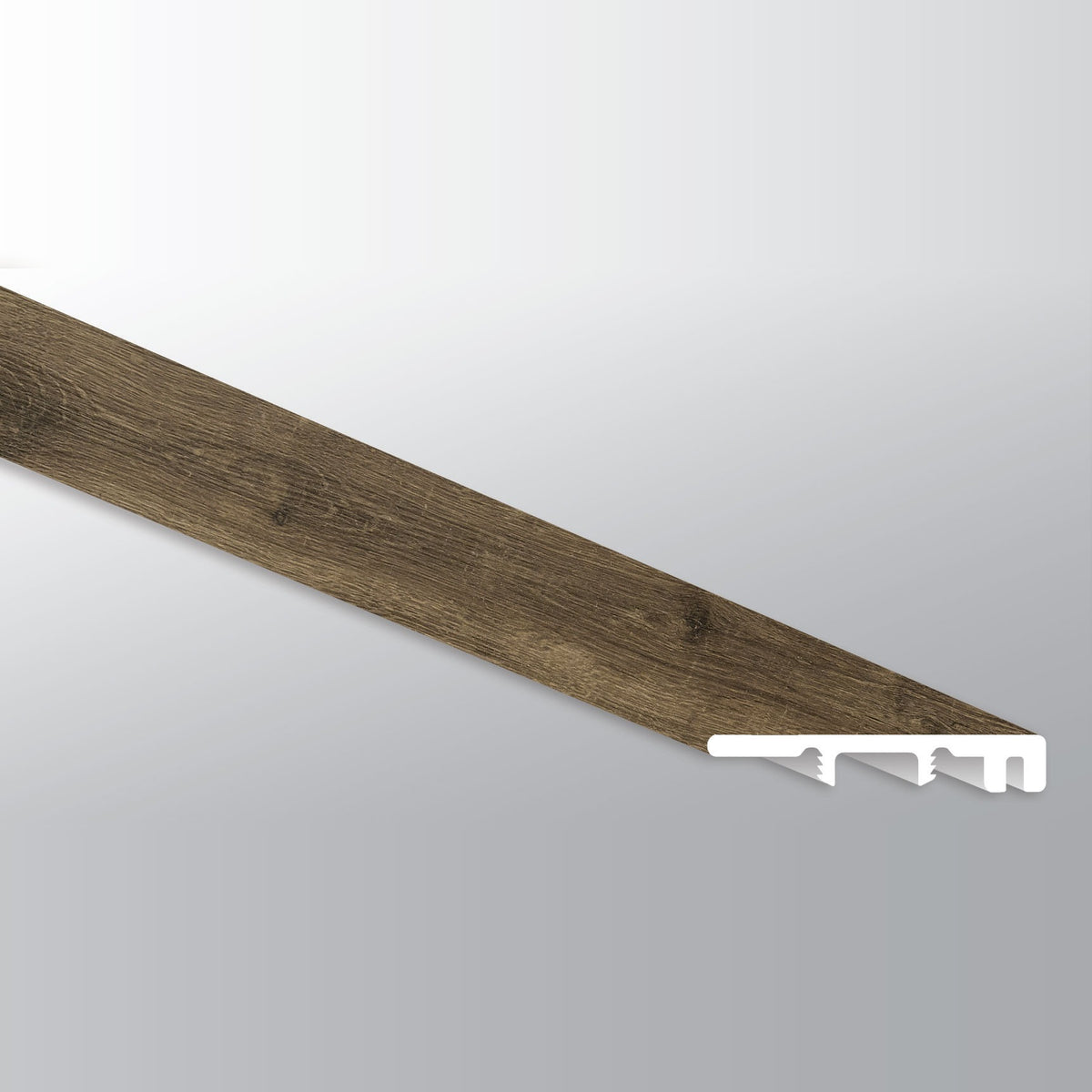 XL Prescott Walnut Waves end cap trim for SPC rigid core vinyl flooring