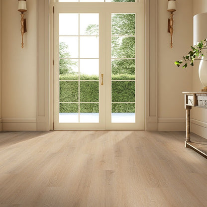 XL Studio Quillian SPC rigid core vinyl flooring installed in a entryway
