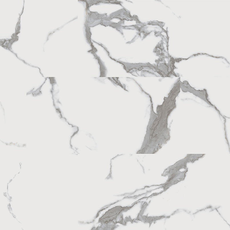 XL Trecento Calacatta Marbello SPC rigid core vinyl tile flooring, top down tile view