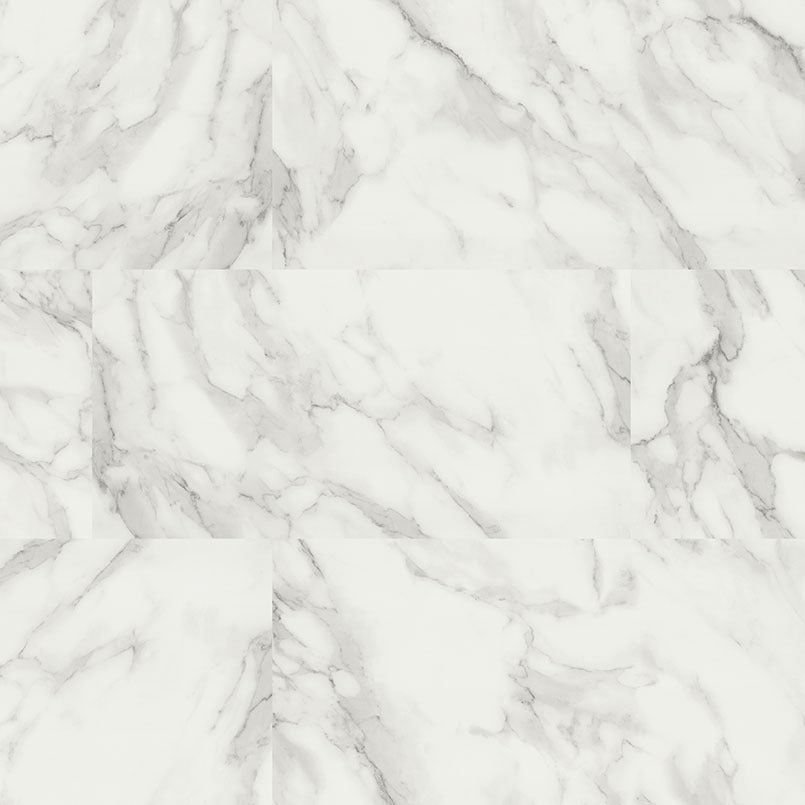 XL Trecento Calacatta Venosa Gold SPC rigid core vinyl tile flooring, top down tile view