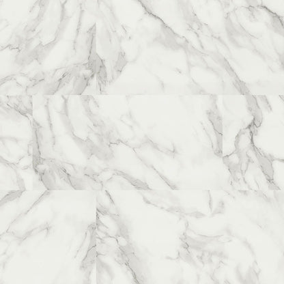 XL Trecento Calacatta Venosa Gold SPC rigid core vinyl tile flooring, top down tile view