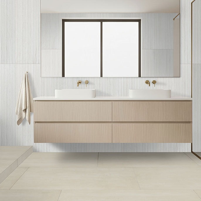 XL Trecento Ivorelle SPC rigid core vinyl flooring installed in a bathroom