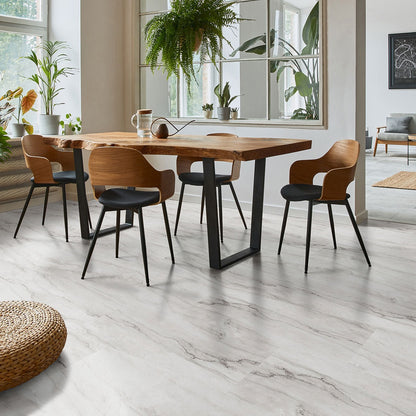 XL Trecento Quarzo Taj SPC rigid core vinyl flooring shown in a furnished room