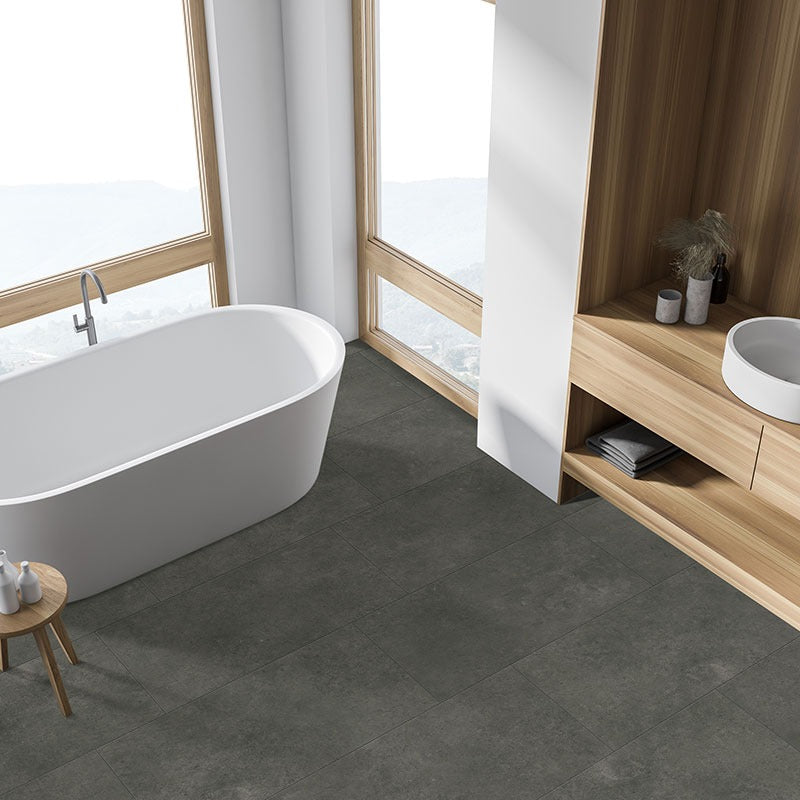 XL Trecento Stormbound SPC rigid core vinyl flooring installed in a bathroom