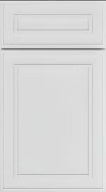 Hermosa White kitchen cabinet door sample in solid birch, American framed full overlay, NB Collection
