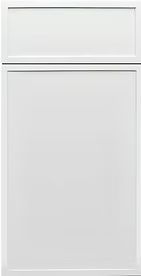 Slim White Shaker kitchen cabinet door sample in solid birch, American framed full overlay, NB Collection