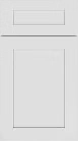 White Shaker kitchen cabinet door sample in solid birch, American framed full overlay, NB Collection