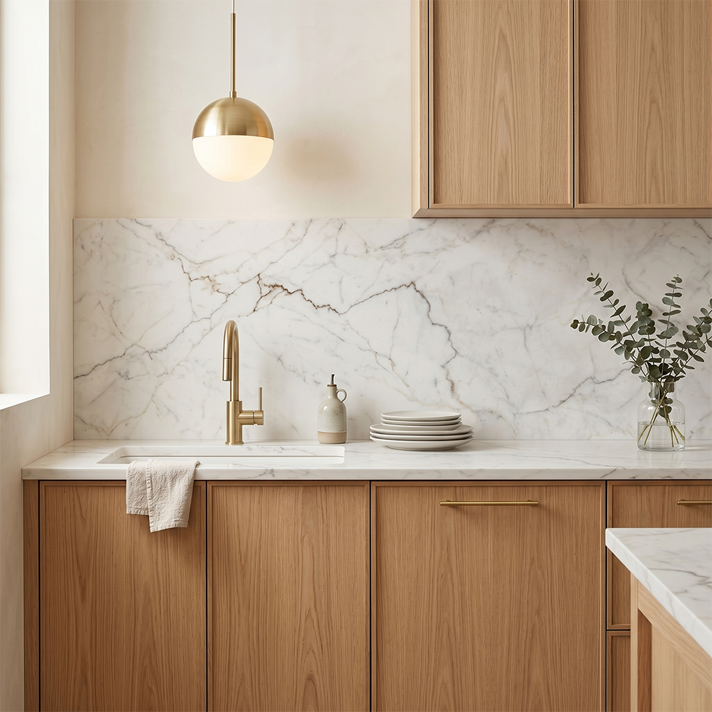 PF-Lumina Bianco Serena Printed Surface Quartz Slab