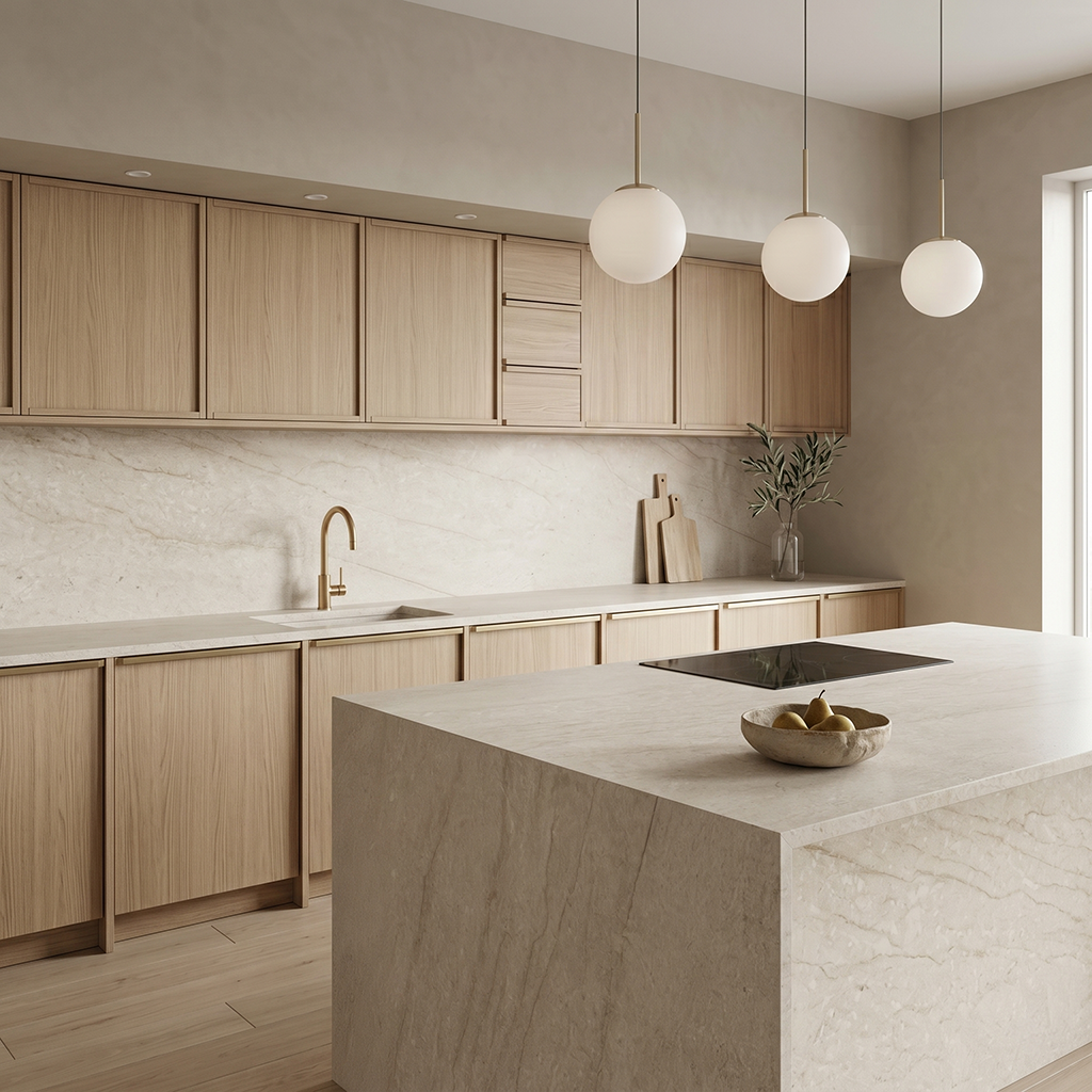 PF-Lumina Cashmere Taj Printed Surface Quartz Slab