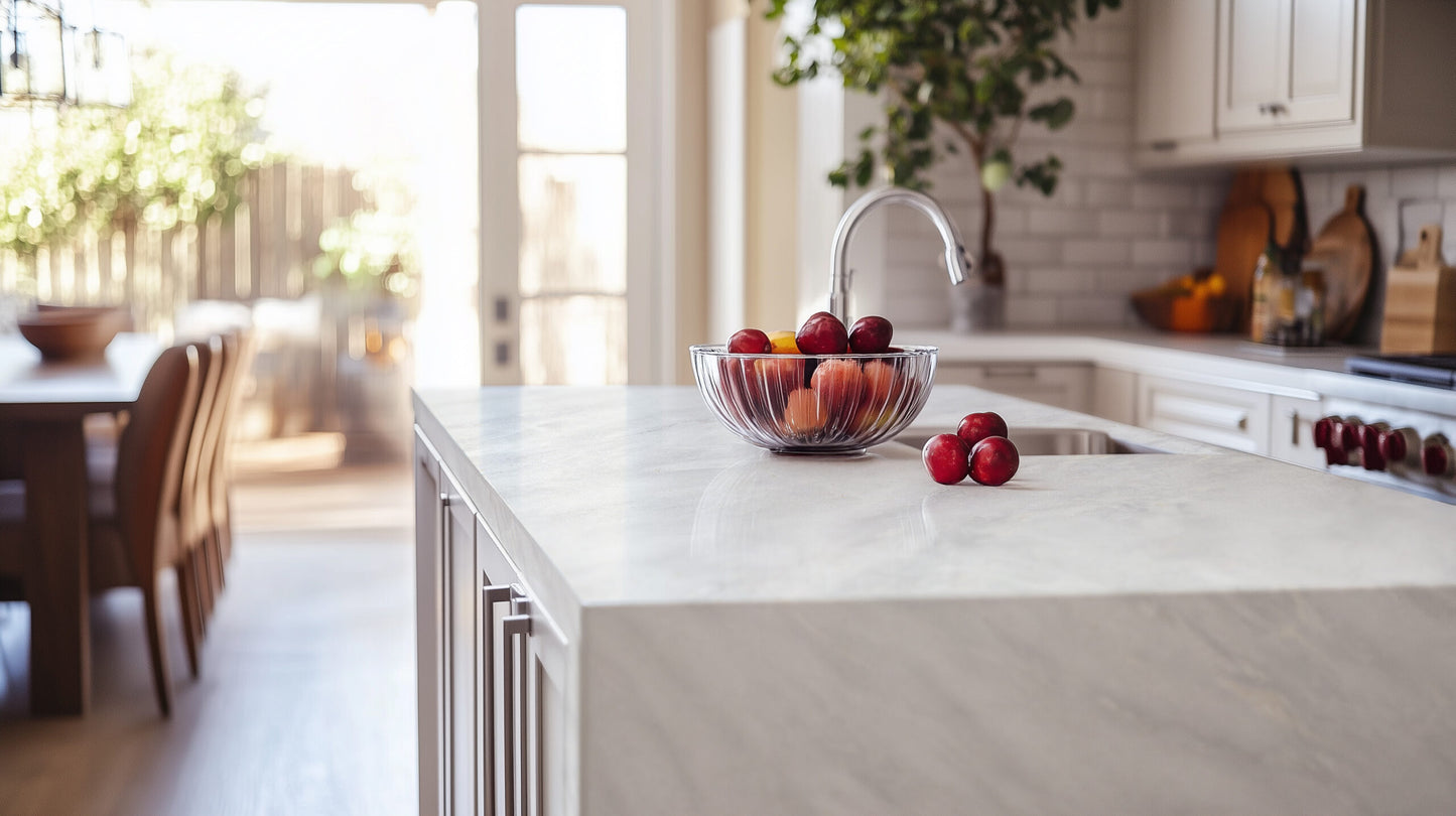 PF-Mimetech Eternal White Printed Surface Quartz Slab