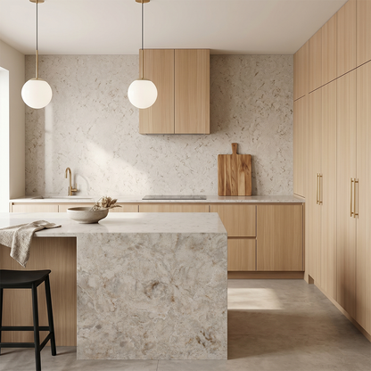 PF-Zero Timberwolf Silica-Free Quartz Slab