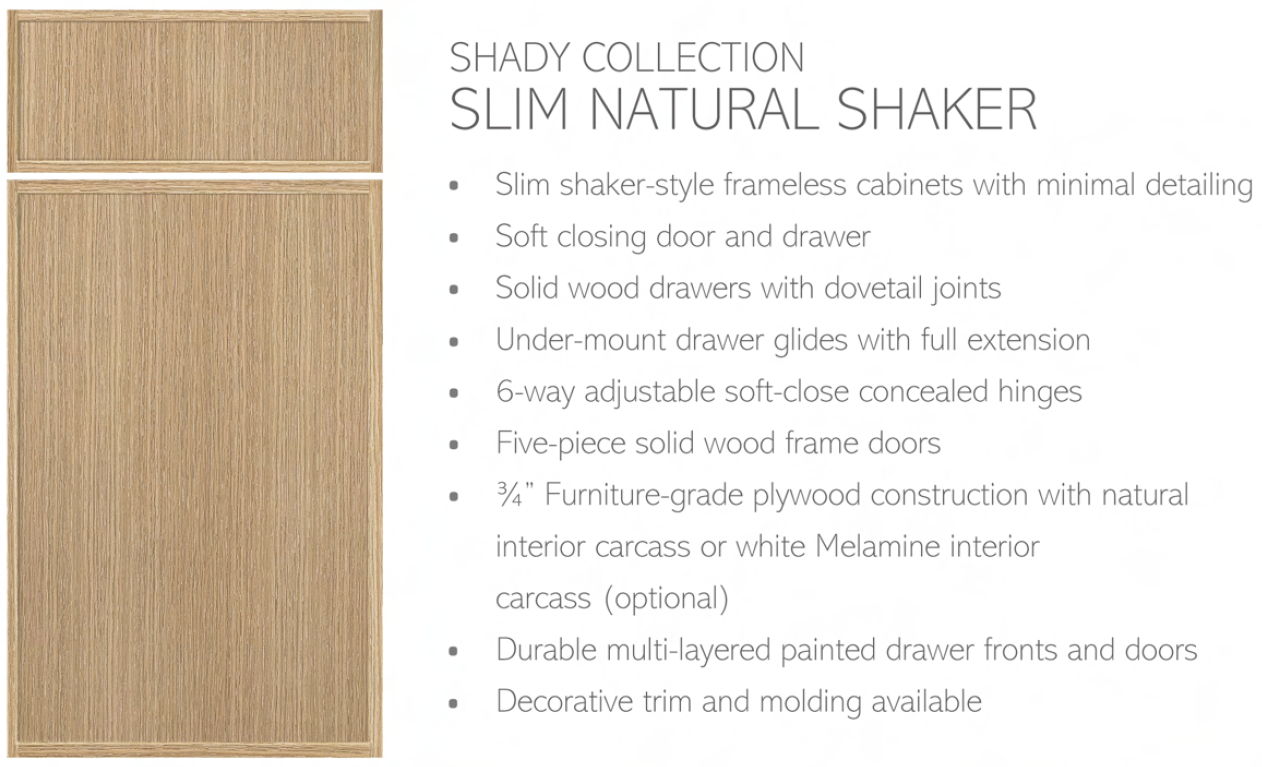 PK-Shady Slim Oak Frameless Shaker