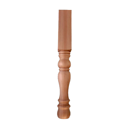 Baluster Turned Wood Island Post in unfinished solid wood, 3-3/4 inch x 3-3/4 inch x 35-1/4 inch