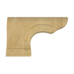 Classic Scroll Wood Pedestal Foot in unfinished solid wood, 6-1/8 inch x 4 inch Left