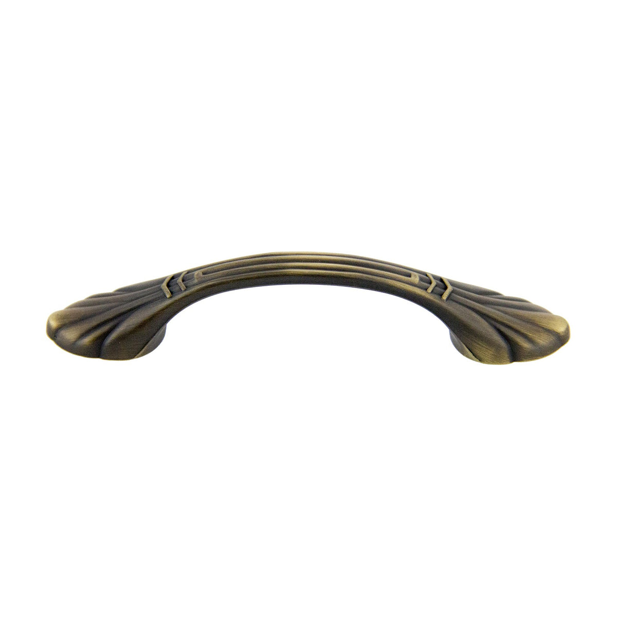 Coquille shell handle in Antique Satin Brass