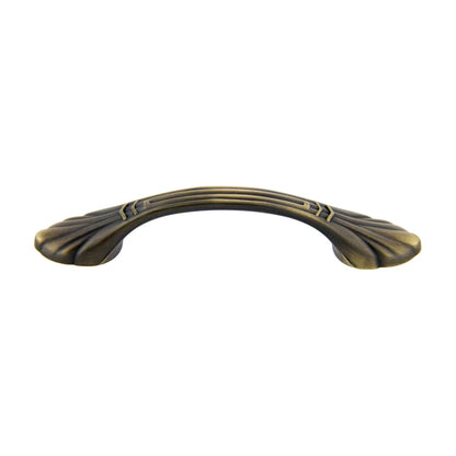 Coquille shell handle in Antique Satin Brass