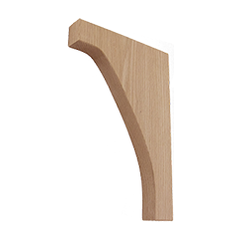 Euro Wood Bar Bracket in unfinished solid wood, 1-1/4 inch x 8 inch x 12 inch