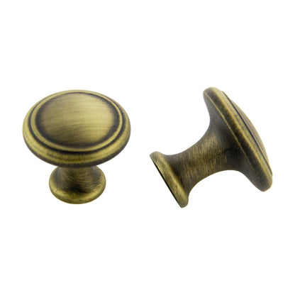 Harlan knob handle in Antique Satin Brass