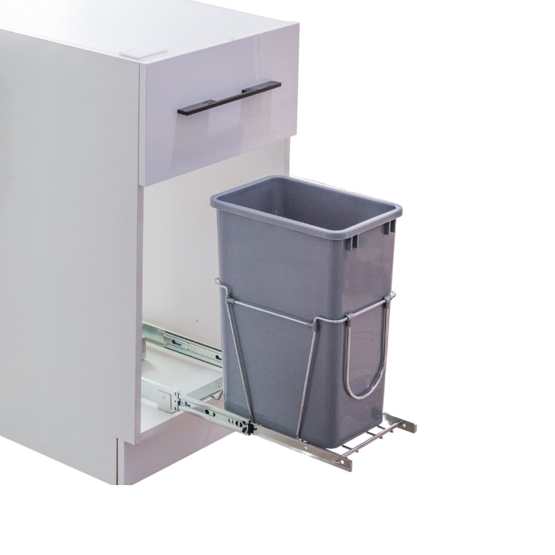 Kendrick Wire Bottom-Mount Trashcan Pullout Single 35 qt Polished Chrome